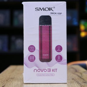 SMOK NOVO 3 KIT IML PURPLE RED CARBON FIBER