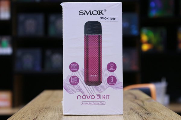 SMOK NOVO 3 KIT IML PURPLE RED CARBON FIBER