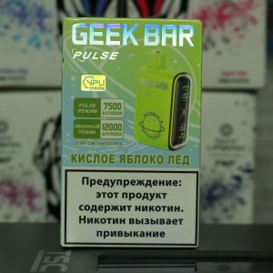 Электронная сигарета Geek Bar Pulse 12000 затяжек Кислое Яблоко Лед