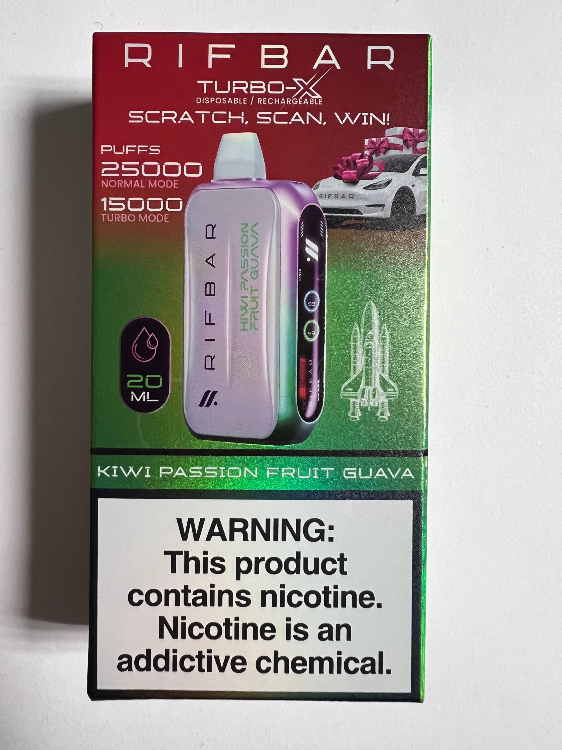 Rifbar 25000 Kiwi Passion Fruit Guava 1 Rifbar 25000 Kiwi Passion Fruit Guava